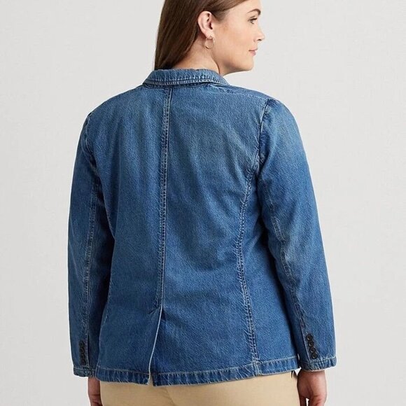 Lauren Ralph Lauren Denim Blazer Jacket NEW - Picture 13 of 13
